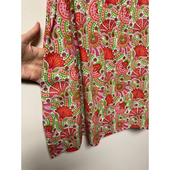 GRETCHEN SCOTT Vibrant Floral Red/Green/White Sleeveless Tunic, Sz XL - Picture 4 of 11
